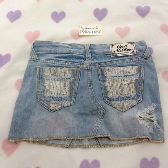 Cecil McBee | Distressed Denim Mini Skirt - Picture 2 of 4